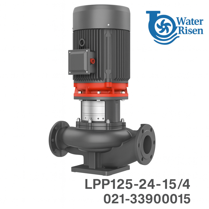 پمپ سیرکولاتور خطی لیو مدل LPP125-24-15/4 سهفاز | دهانه ۵ اینچ | توان ۲۰ اسب بخار | مناسب سیستمهای گرمایش، سرمایش و تهویه صنعتی