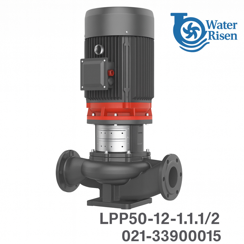 پمپ سیرکولاتور خطی لیو مدل LPP50-12-1.1/2 سهفاز | دهانه ۲ اینچ | توان ۱.۵ اسب بخار | مناسب سیستمهای گرمایش و سرمایش مرکزی