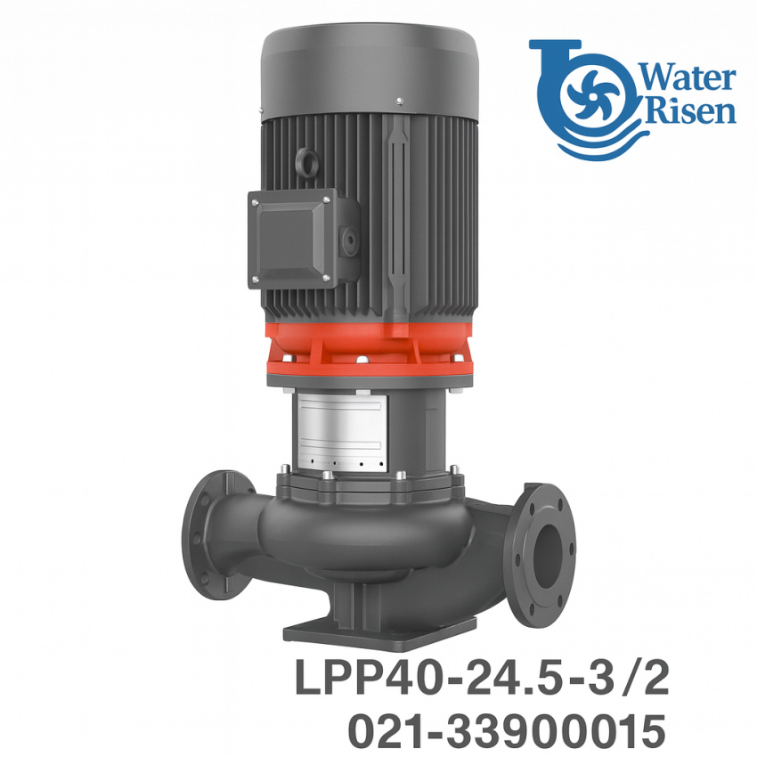 پمپ سیرکولاتور خطی لیو مدل LPP40-24.5-3/2 سهفاز | دهانه ۱.۵ اینچ | توان ۴ اسب بخار | مناسب سیستمهای گرمایش و سرمایش مرکزی