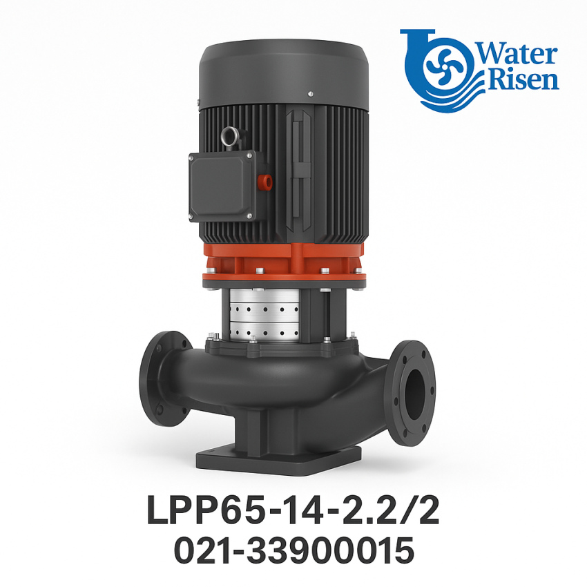 پمپ سیرکولاتور خطی لیو مدل LPP65-14-2.2/2 | قطر دهانه ۲.۵ اینچ | توان ۳ اسب بخار (۲.۲ کیلووات) | سهفاز | مناسب سیستمهای گرمایشی و سرمایشی صنعتی